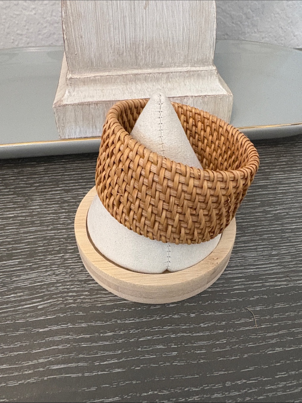 Woven Rattan Cuff Bracelet - Natural Tan NWOT